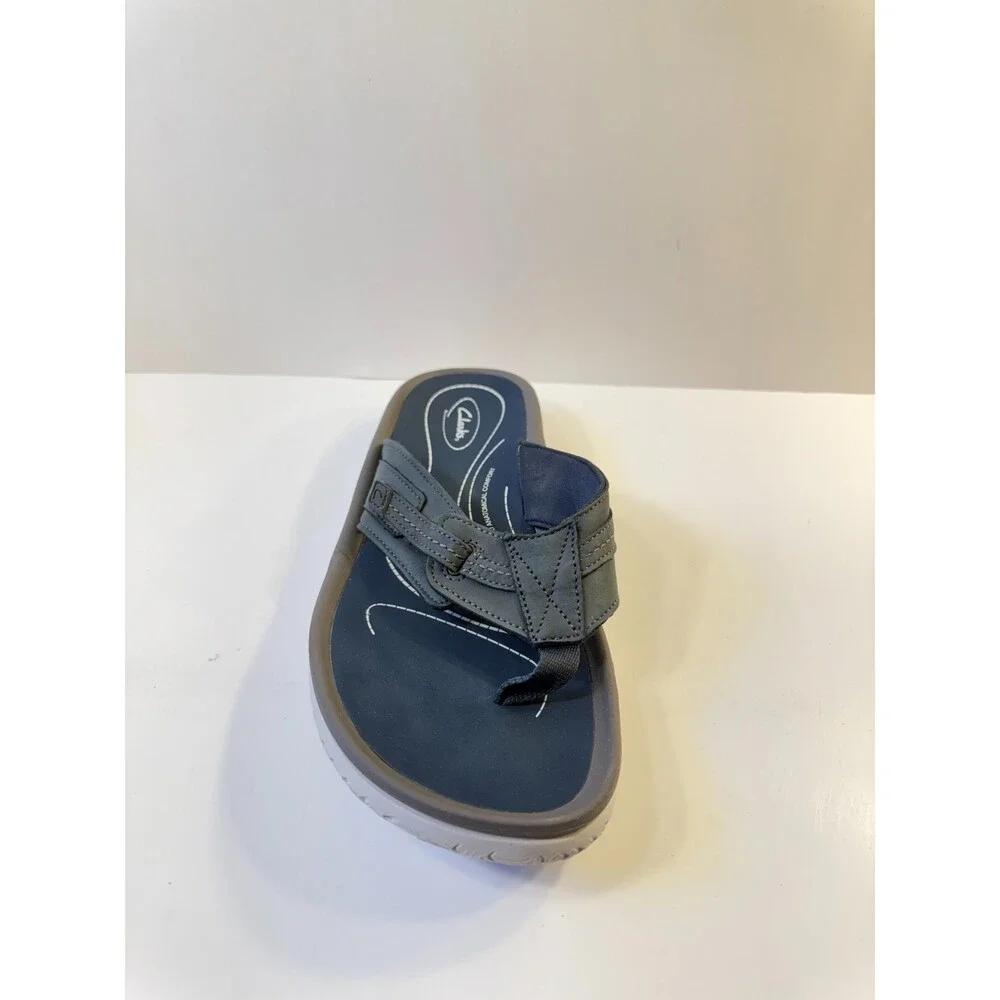 Clarks Mens Sandals Wesley Sun Leather Sandals Navy US 11